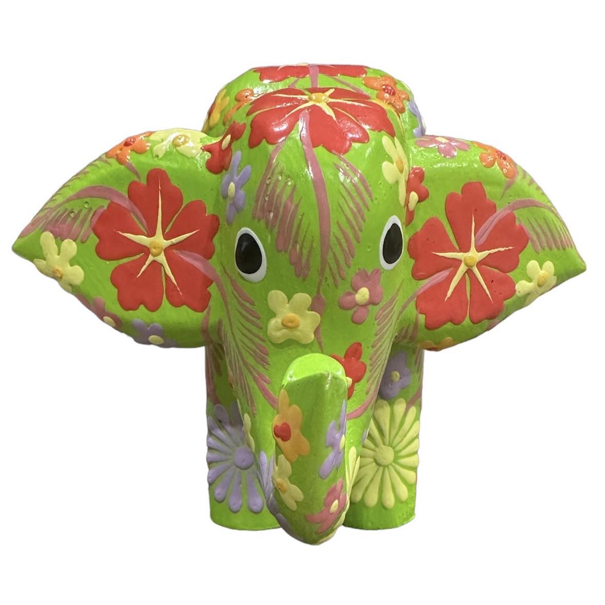 Hand Painted Wooden Elephant [col:green]