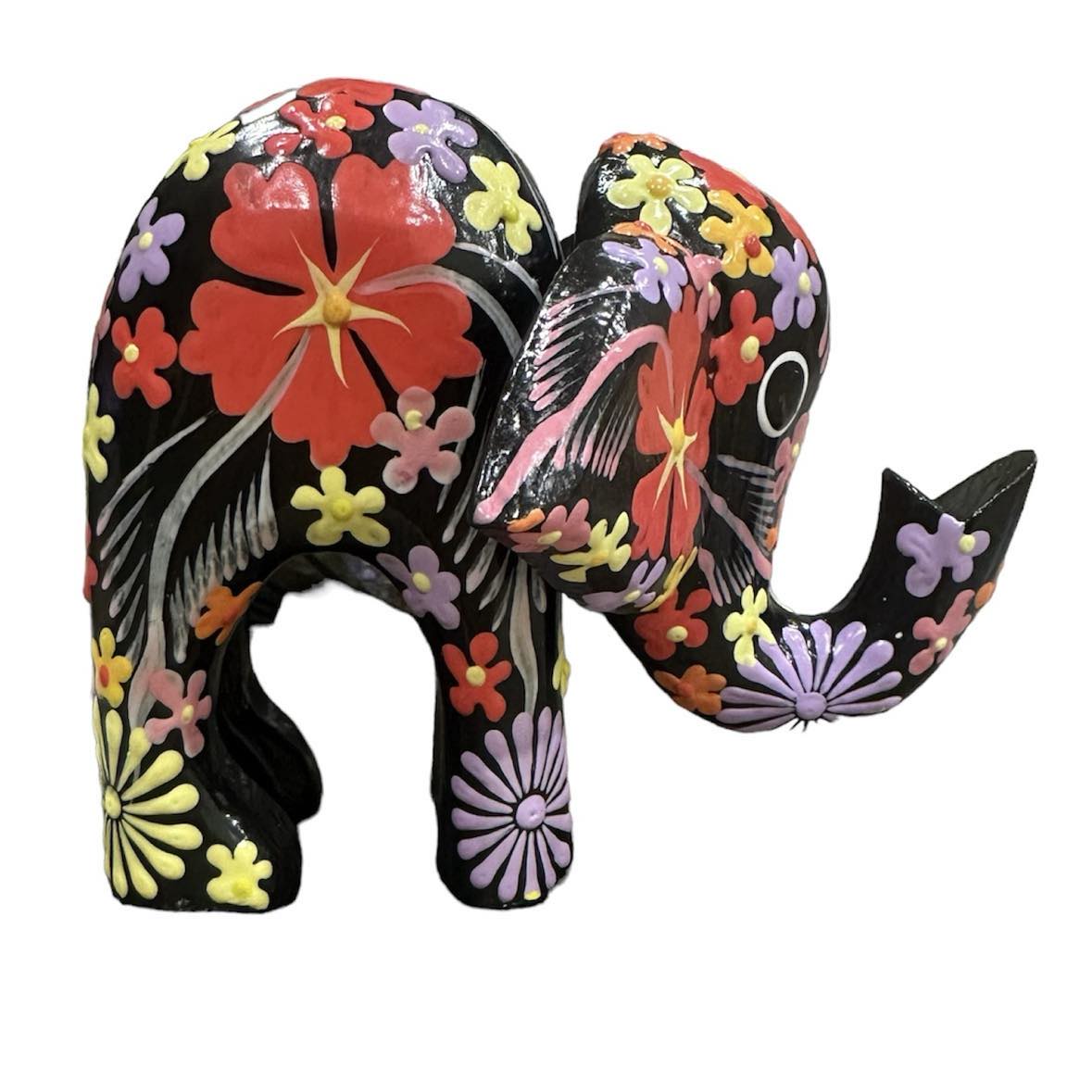 Hand Painted Wooden Elephant [col:black]