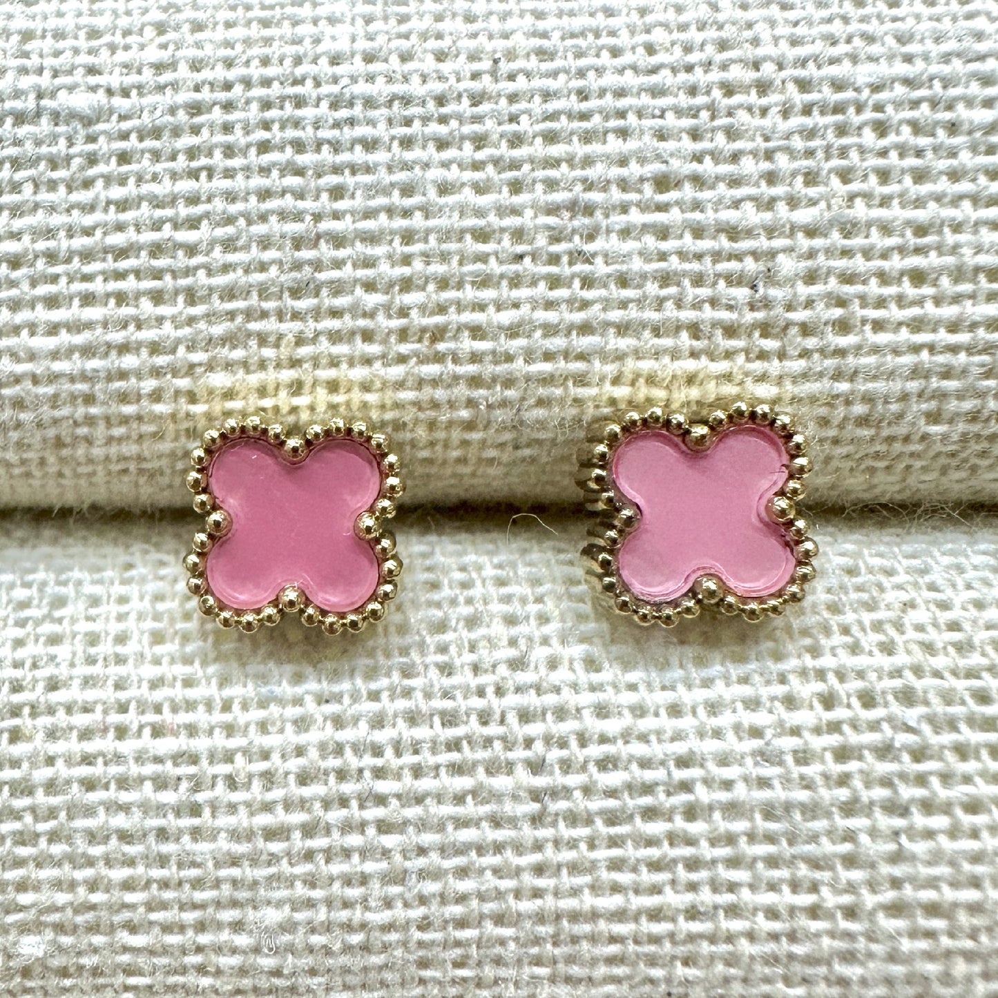 Clover Earrings [Col:Pink]