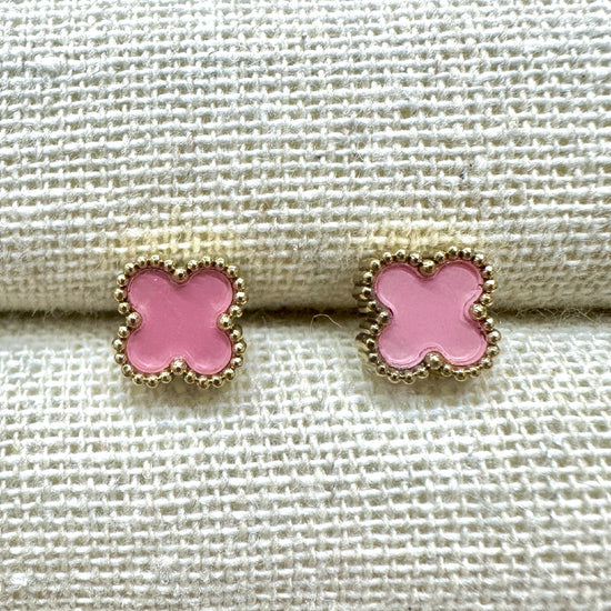 Clover Earrings [Col:Pink]