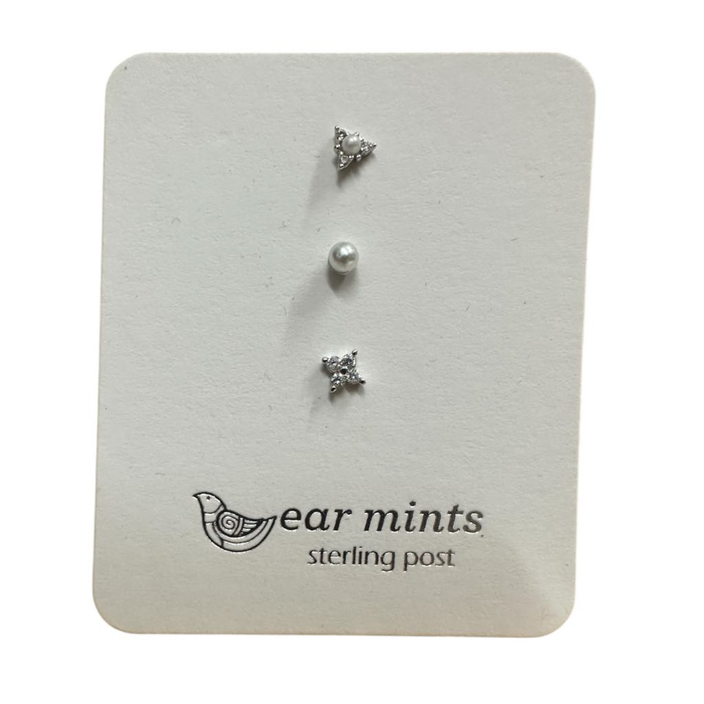 Fabienne - Earrings Studs Trio Pack [Col:Silver]