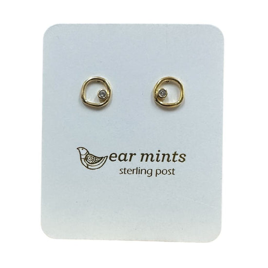 Fabienne - Earrings Studs Irregular Circle [Col:Gold]