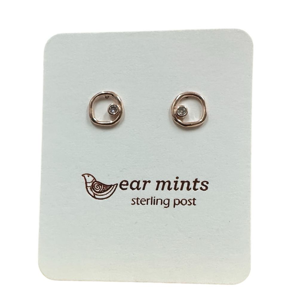 Fabienne - Earrings Studs Irregular Circle [Col:Rose]