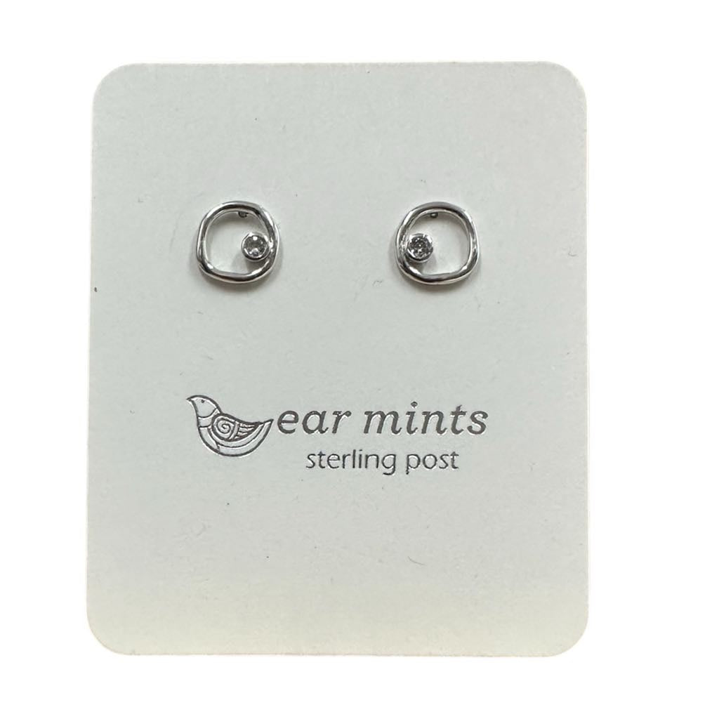 Fabienne - Earrings Studs Irregular Circle [Col:Silver]