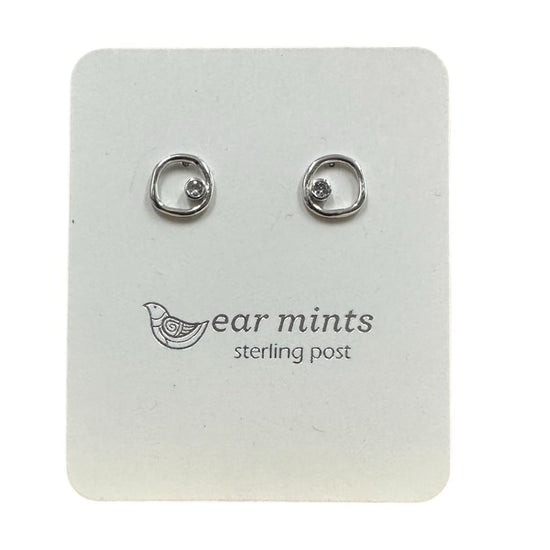 Fabienne - Earrings Studs Irregular Circle [Col:Silver]