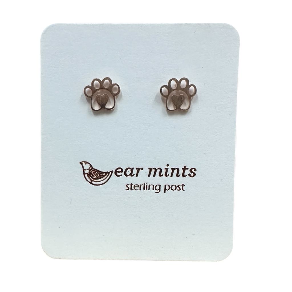 Fabienne - Earrings Studs Paw Prints [Col:Rose]