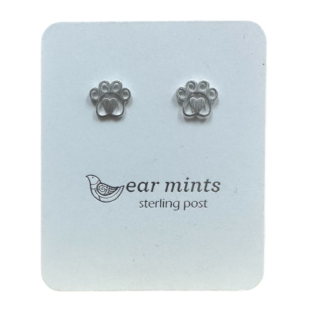 Fabienne - Earrings Studs Paw Prints [Col:Silver]