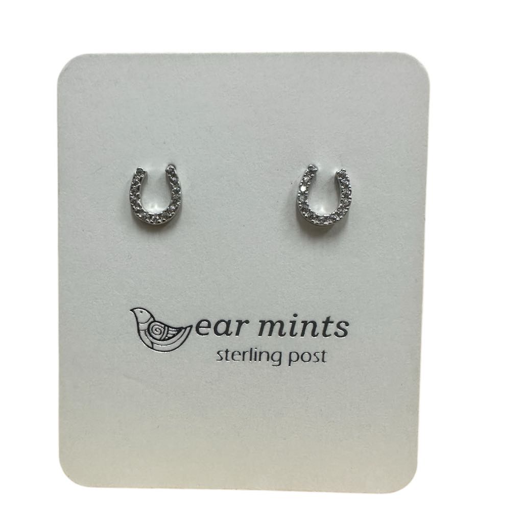Fabienne - Earrings Studs Horseshoe CZ [Col:Silver]