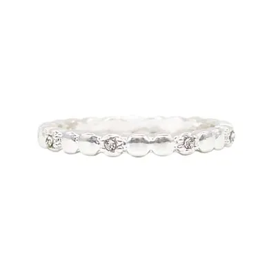 Ring Disc with Cubic Zirconia Silver [Sz:7]