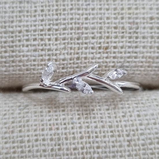 Ring Branch & Leaf Silver [Sz:7]