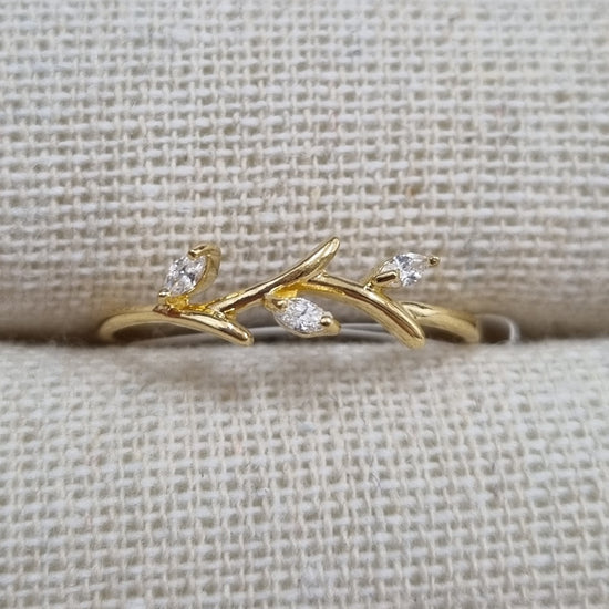 Ring Branch & Leaf Gold [Sz:7]