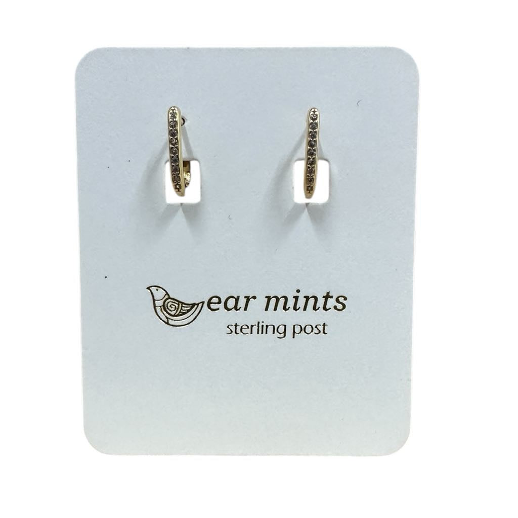 Fabienne - Earrings Huggie U-Shaped CZ [Col:Gold]