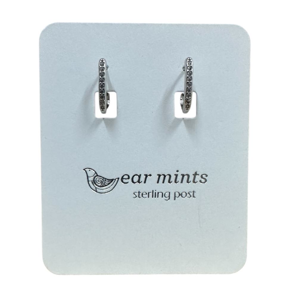 Fabienne - Earrings Huggie U-Shaped CZ [Col:Silver]