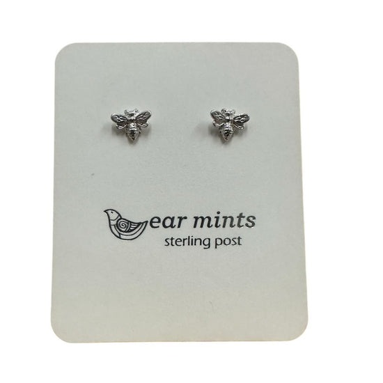 Fabienne - Earrings Studs Small Bee [Col:Silver]