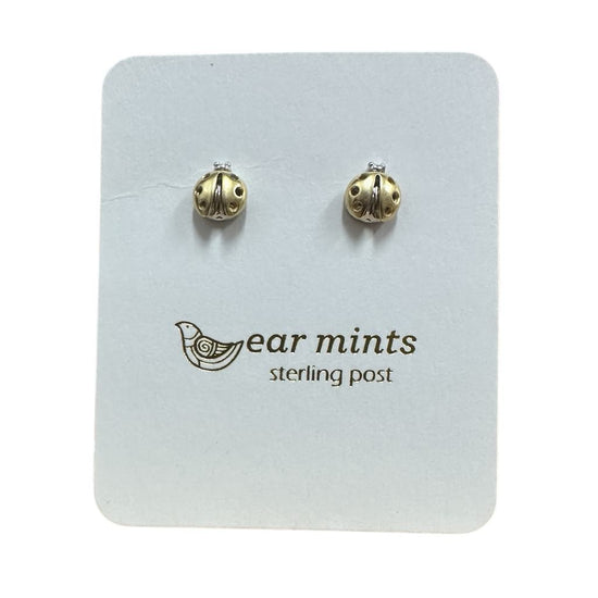 Fabienne - Earrings Studs Two Tone Ladybird [Col:Gold]