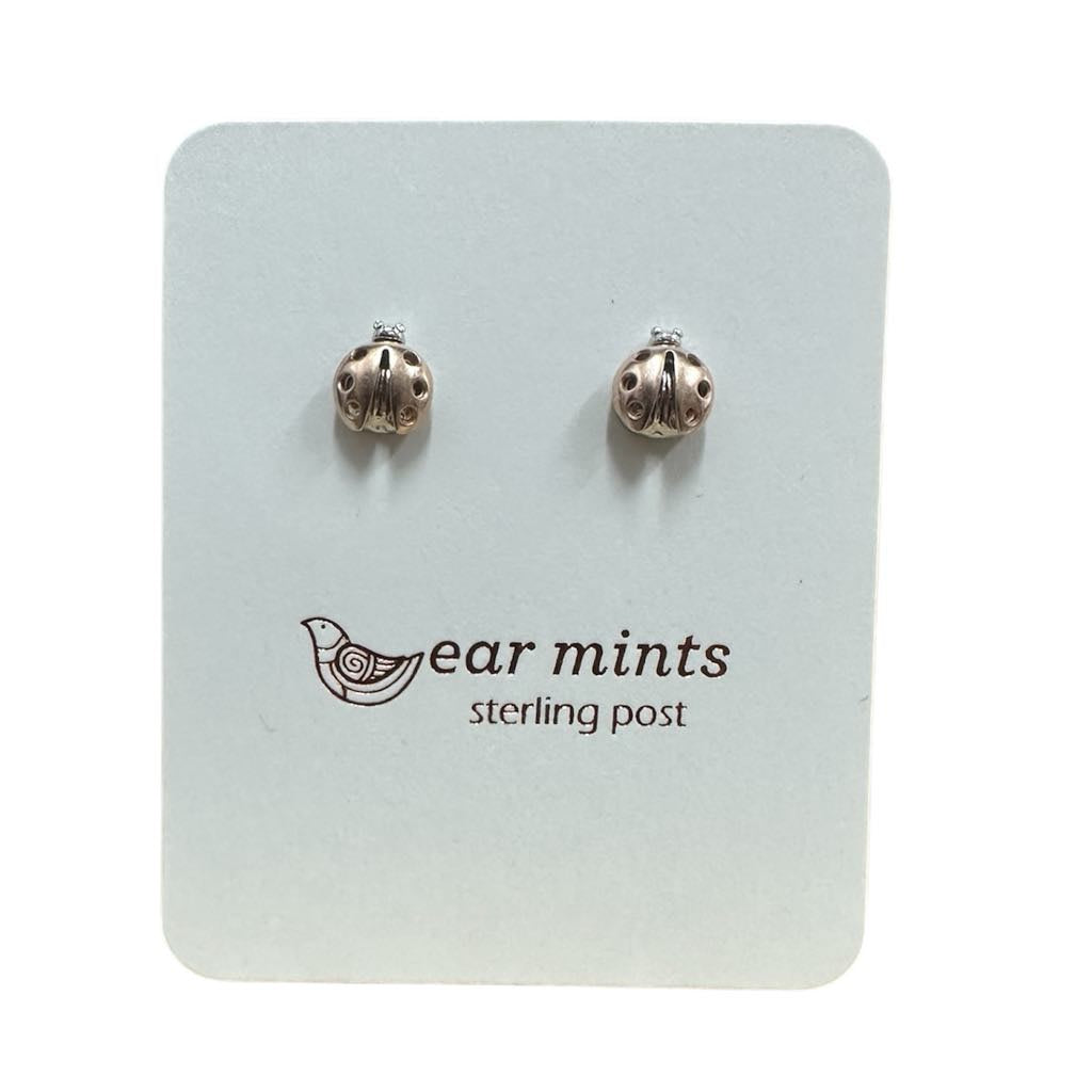 Fabienne - Earrings Studs Two Tone Ladybird [Col:Rose]