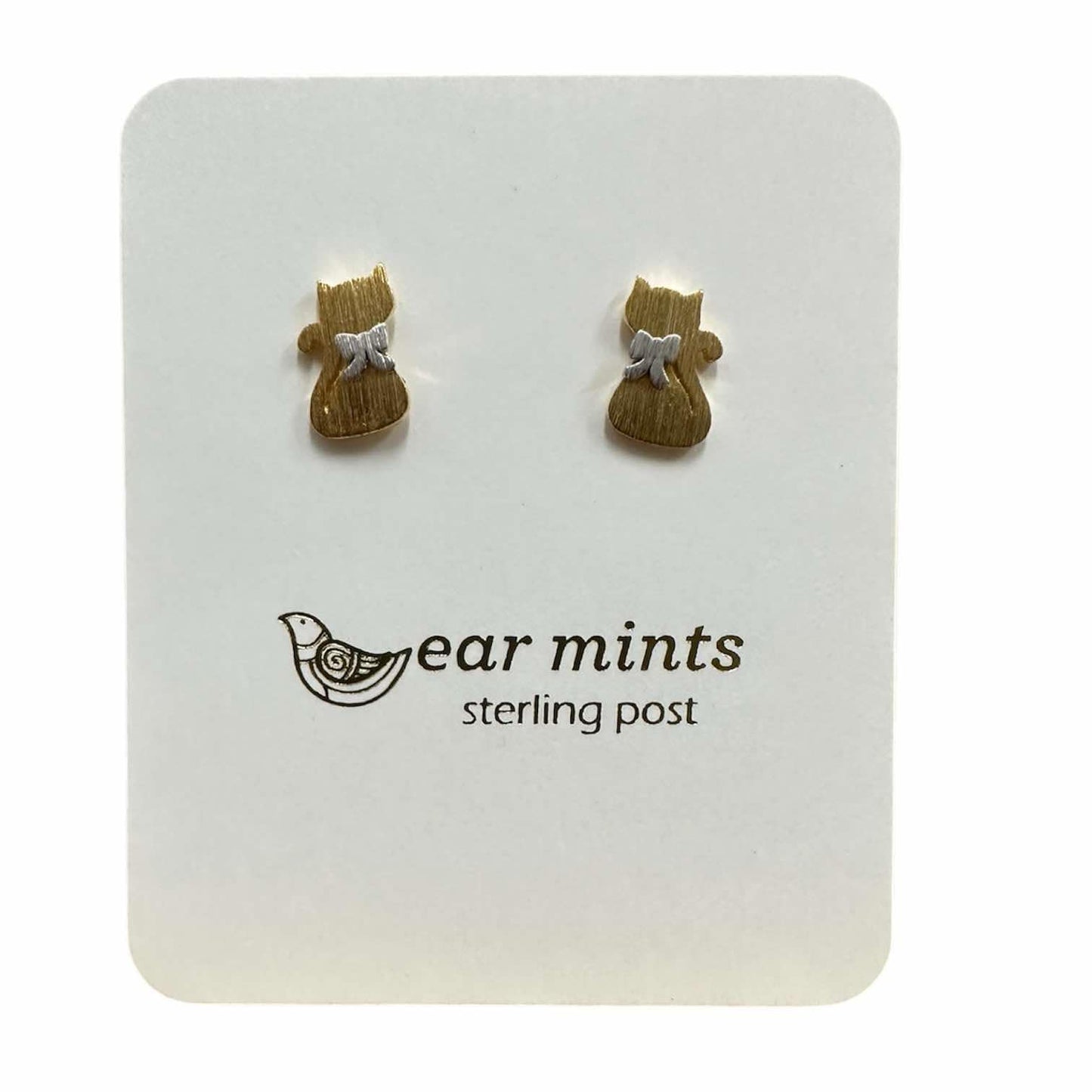 Fabienne - Earrings Studs Two Tone Cat [Col:Gold]