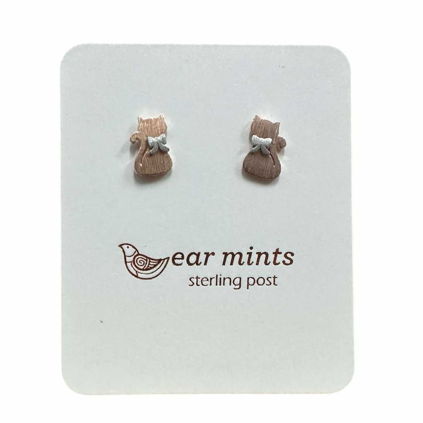 Fabienne - Earrings Studs Two Tone Cat [Col:Rose]