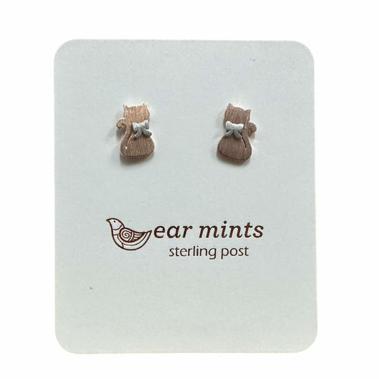 Fabienne - Earrings Studs Two Tone Cat [Col:Rose]