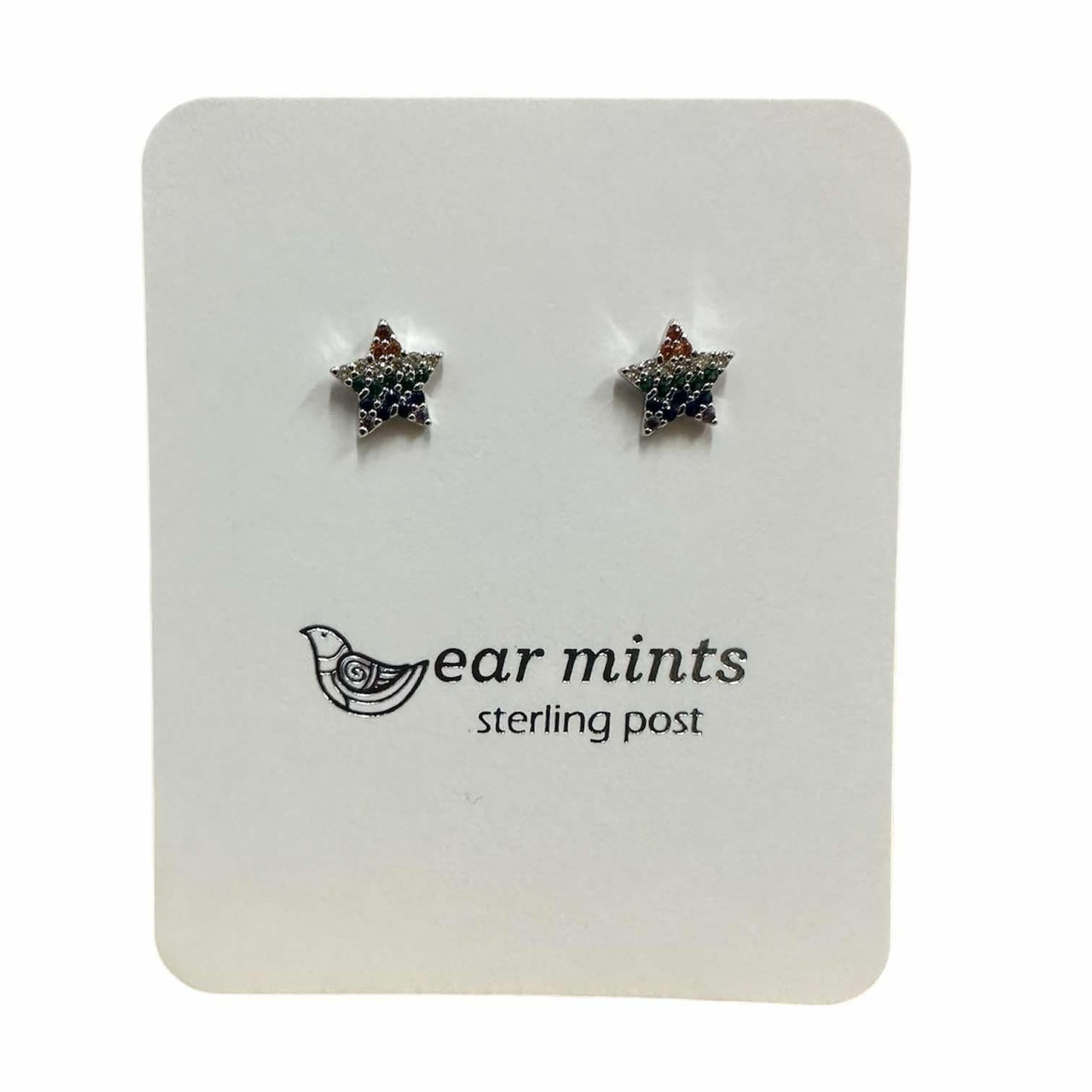 Fabienne - Earrings Studs Rainbow Star CZ [Col:Silver]