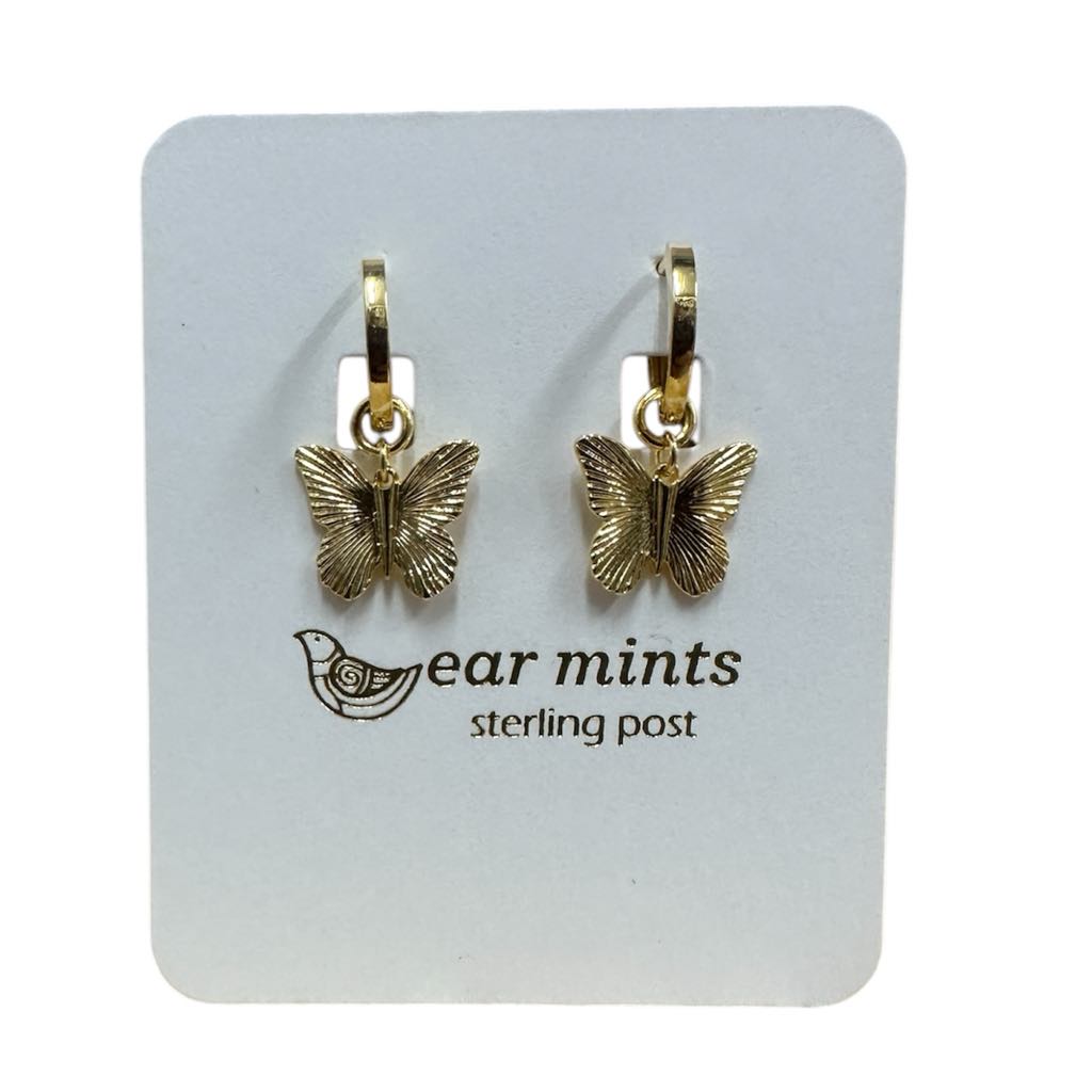 Fabienne - Earrings Huggie Butterfly [Col:Gold]