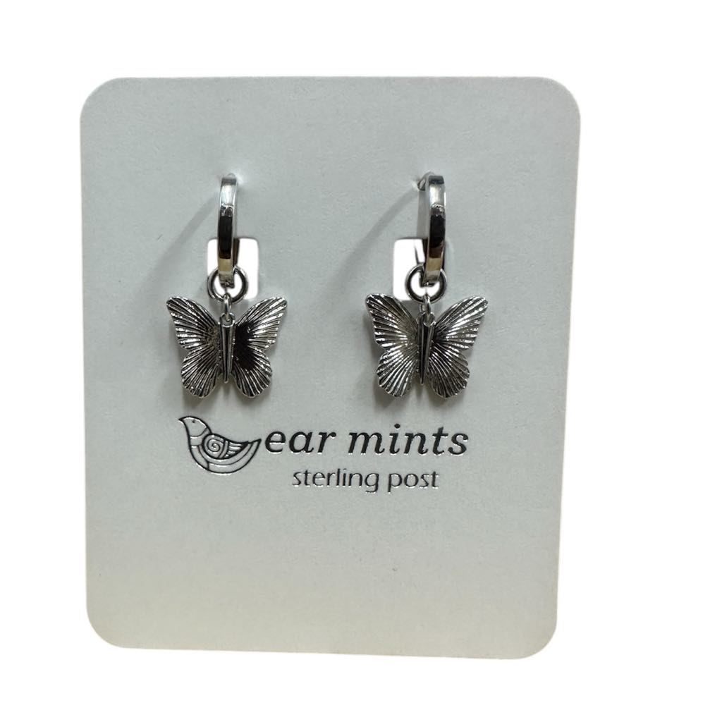 Fabienne - Earrings Huggie Butterfly [Col:Silver]