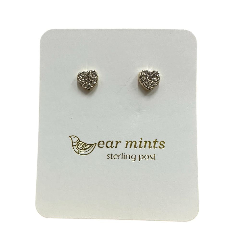 Fabienne - Earrings Studs Heart CZ Clear [Col:Gold]
