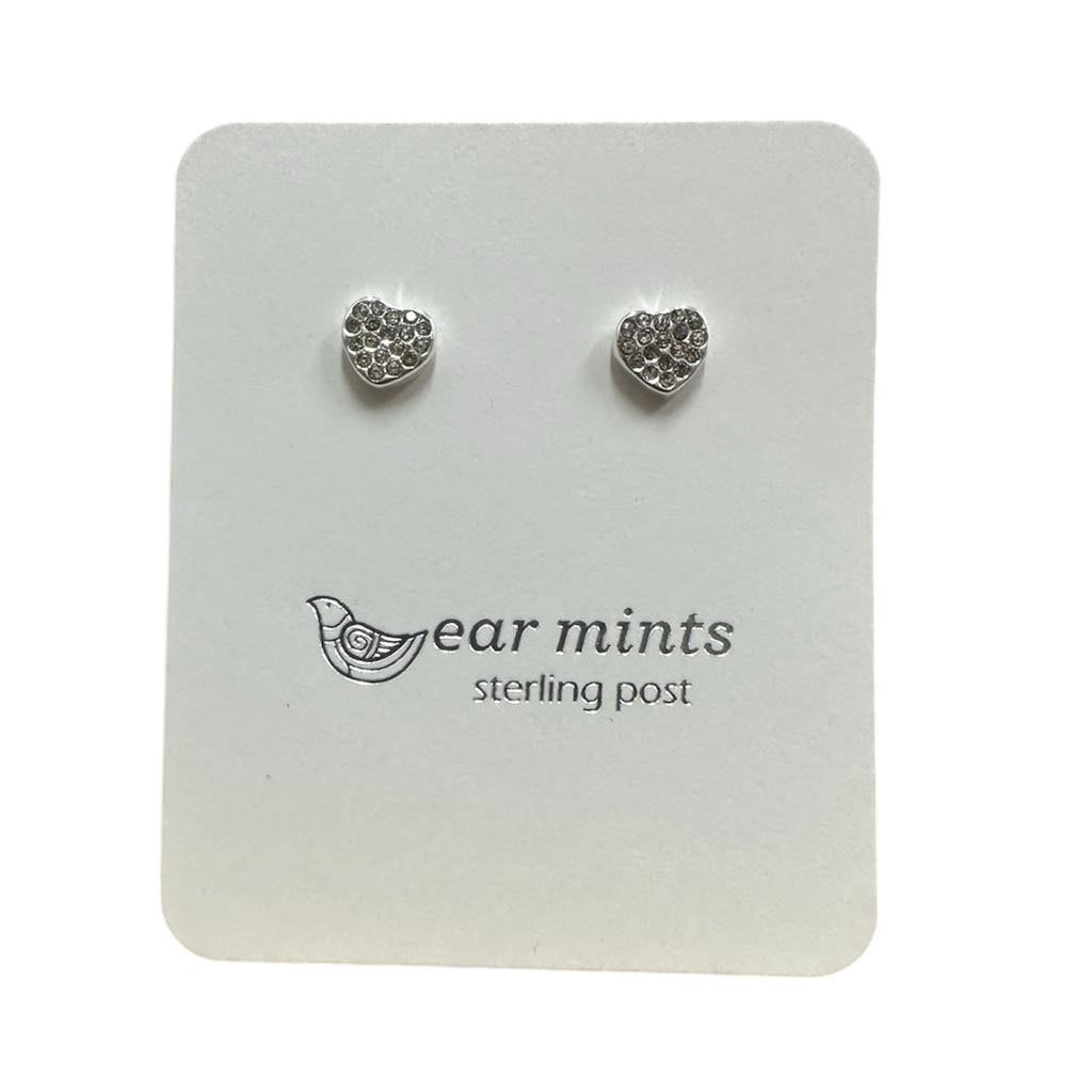 Fabienne - Earrings Studs Heart CZ Clear [Col:Silver]