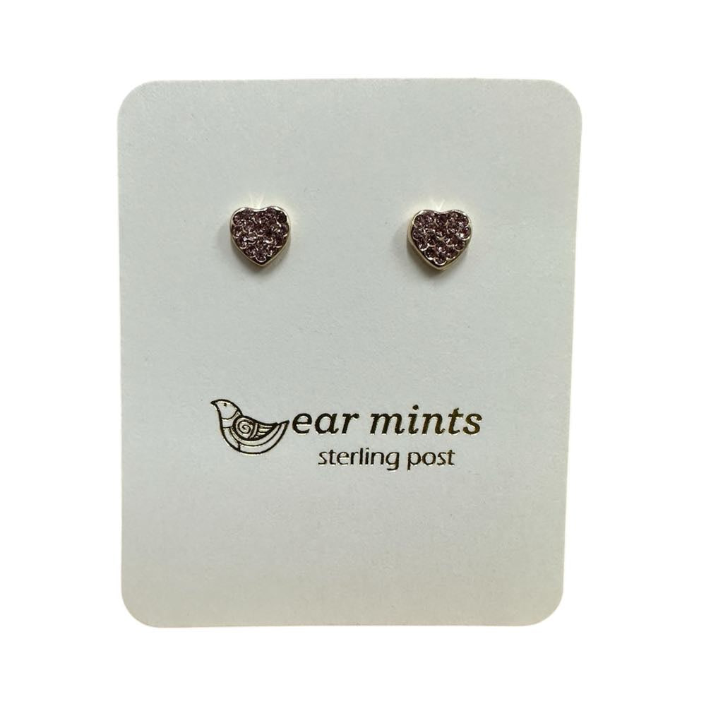 Fabienne - Earrings Studs Heart CZ Pink [Col:Gold]