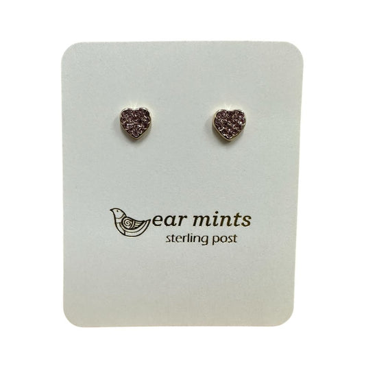 Fabienne - Earrings Studs Heart CZ Pink [Col:Gold]