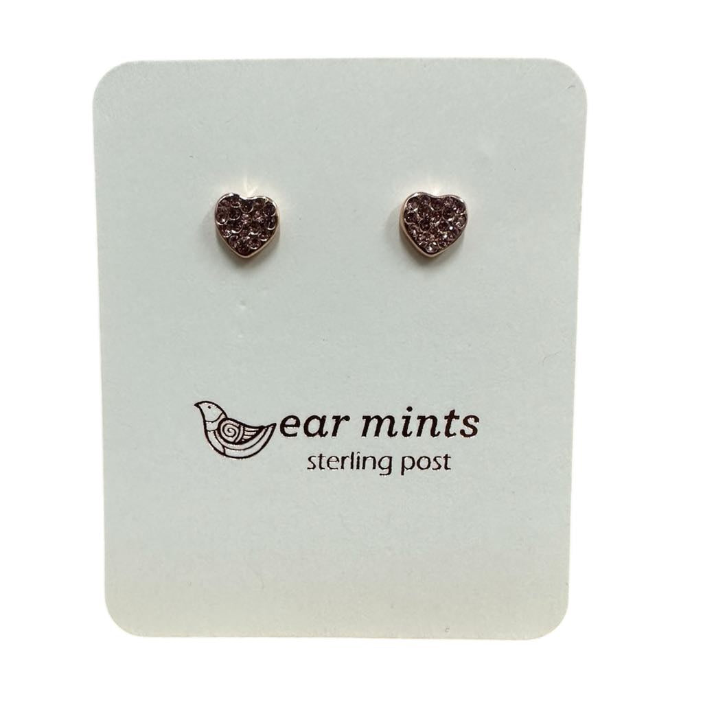 Fabienne - Earrings Studs Heart CZ Pink [Col:Rose]