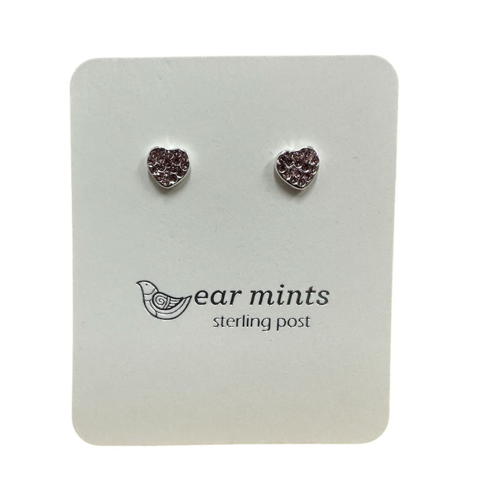 Fabienne - Earrings Studs Heart CZ Pink [Col:Silver]