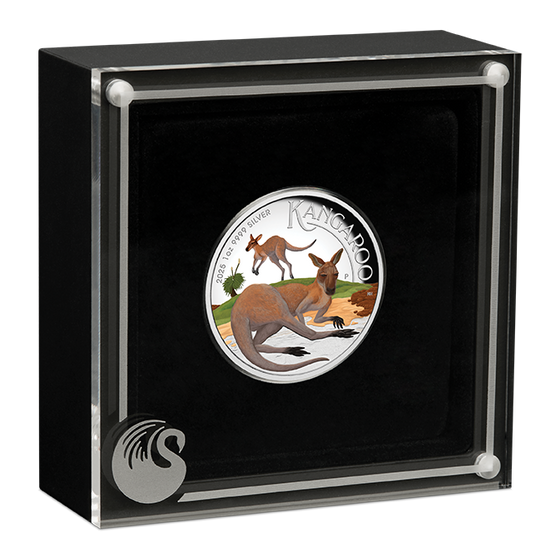 Perth Mint - Australian Kangaroo 2025 1oz Silver Proof High Relief Coloured Coin