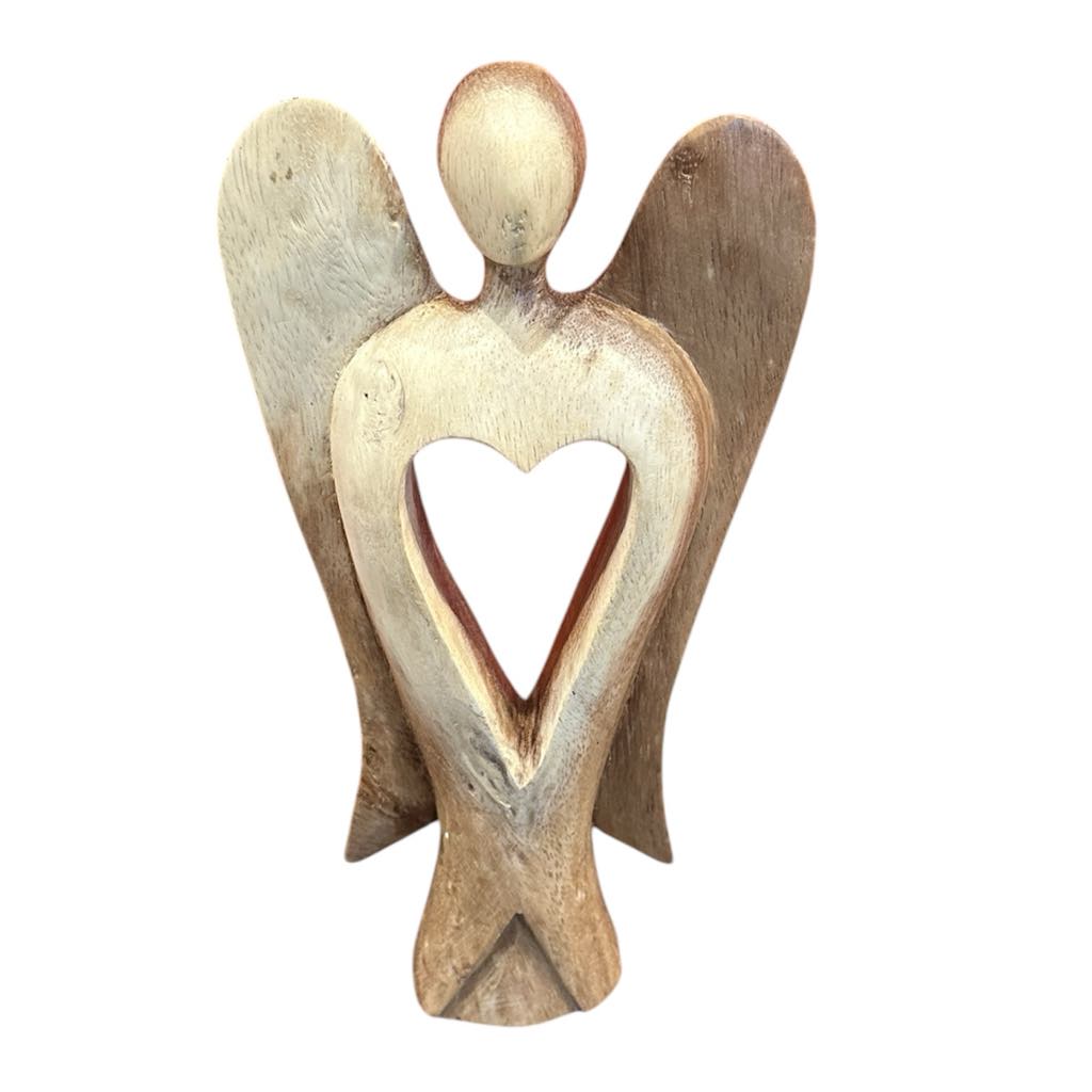 Angel Light Natural Wooden Handcarved 20x12 cm