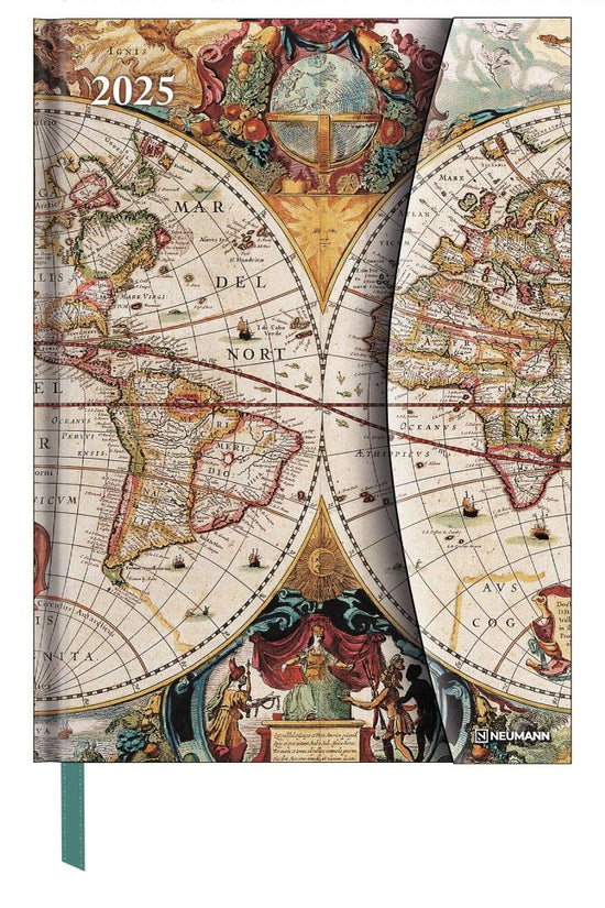 2025 Diary - A5 Magnectic Closure Antique Maps 