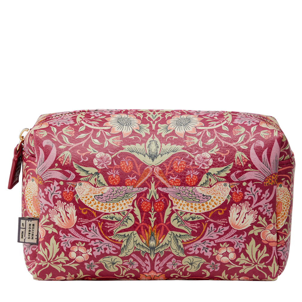 William Morris at Home |  Strawberry Thief Med Toiletry Bag Red