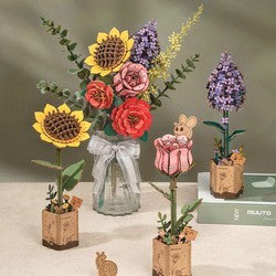 Robotime | Pink Carnation Wooden Bloom Craft