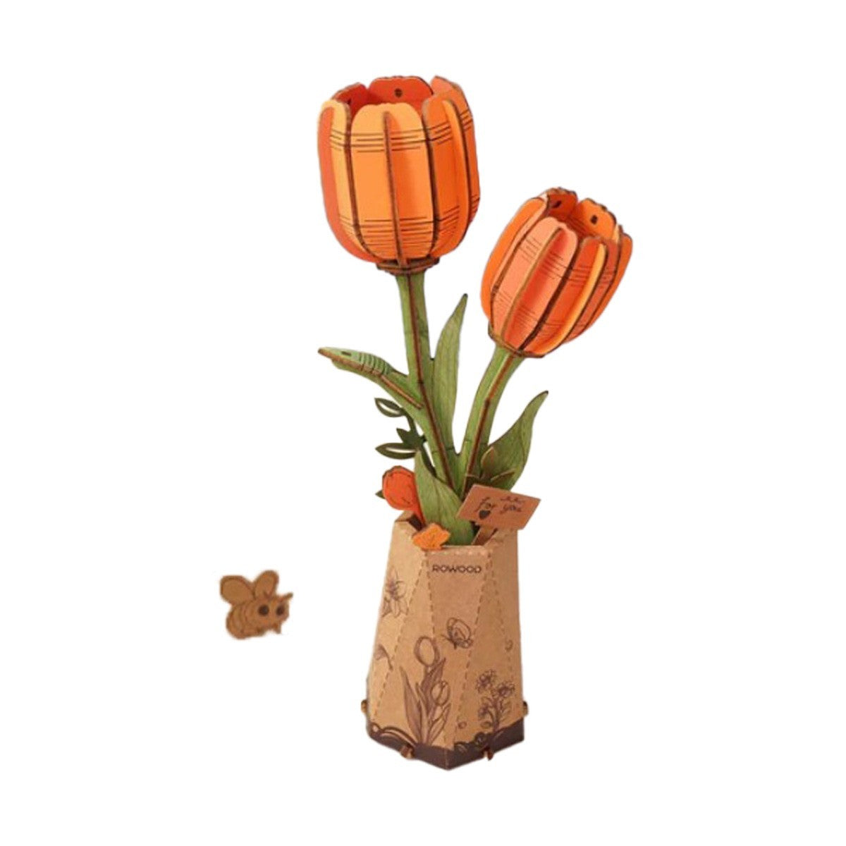 Robotime | Orange Tulip Wooden Bloom Craft