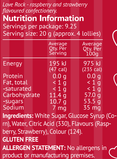 Scott Bros. Candy - Love Rock 185g
