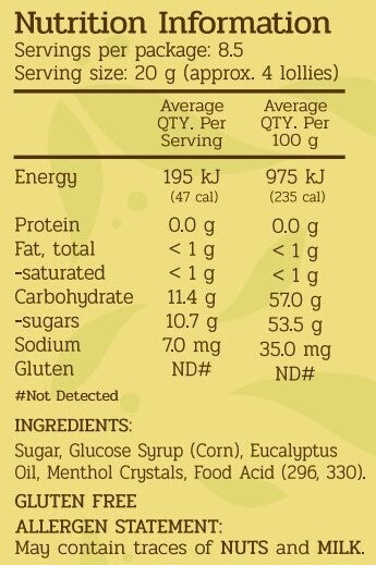 Scott Bros. Candy - Eucalyptus & Menthol Drops 185g