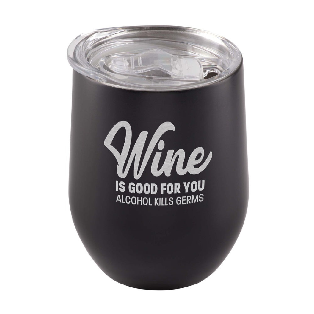 Wine Kills Germs Tumbler Matte Black