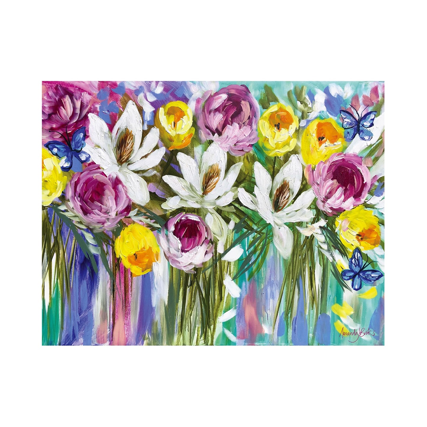 Spring Bouquet And Butterflies Hardback Placemat - Set Of 4