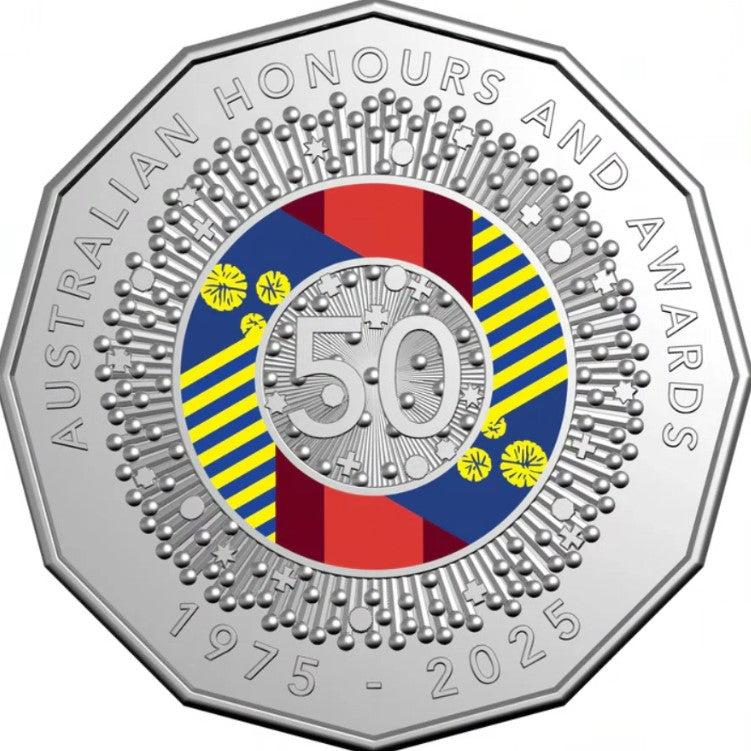 Royal Australian Mint - 2025 6 Coin Coloured Unc. Year Set 50th Anniversary of Australian Honours and Awards System