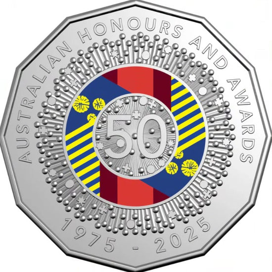 Royal Australian Mint - 2025 6 Coin Coloured Unc. Year Set 50th Anniversary of Australian Honours and Awards System