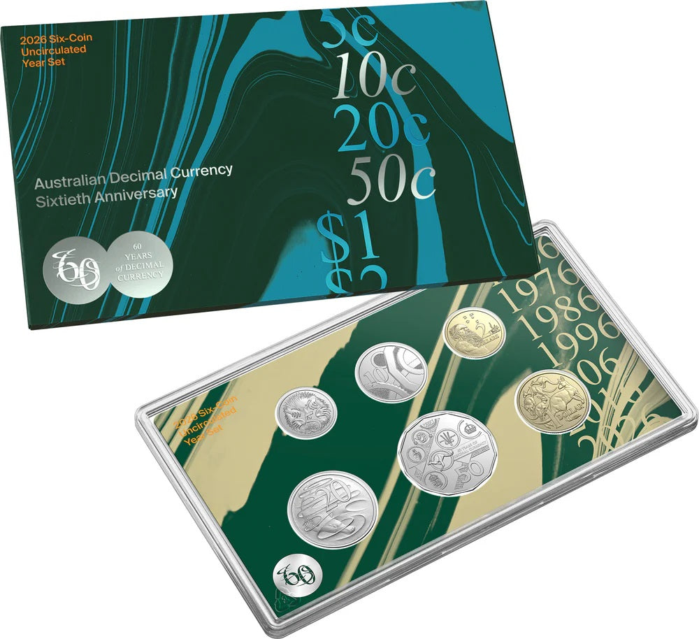 Royal Australian Mint | 2026 Australian Decimal Currency 60th Anniversary Unc 6 Coin Set 