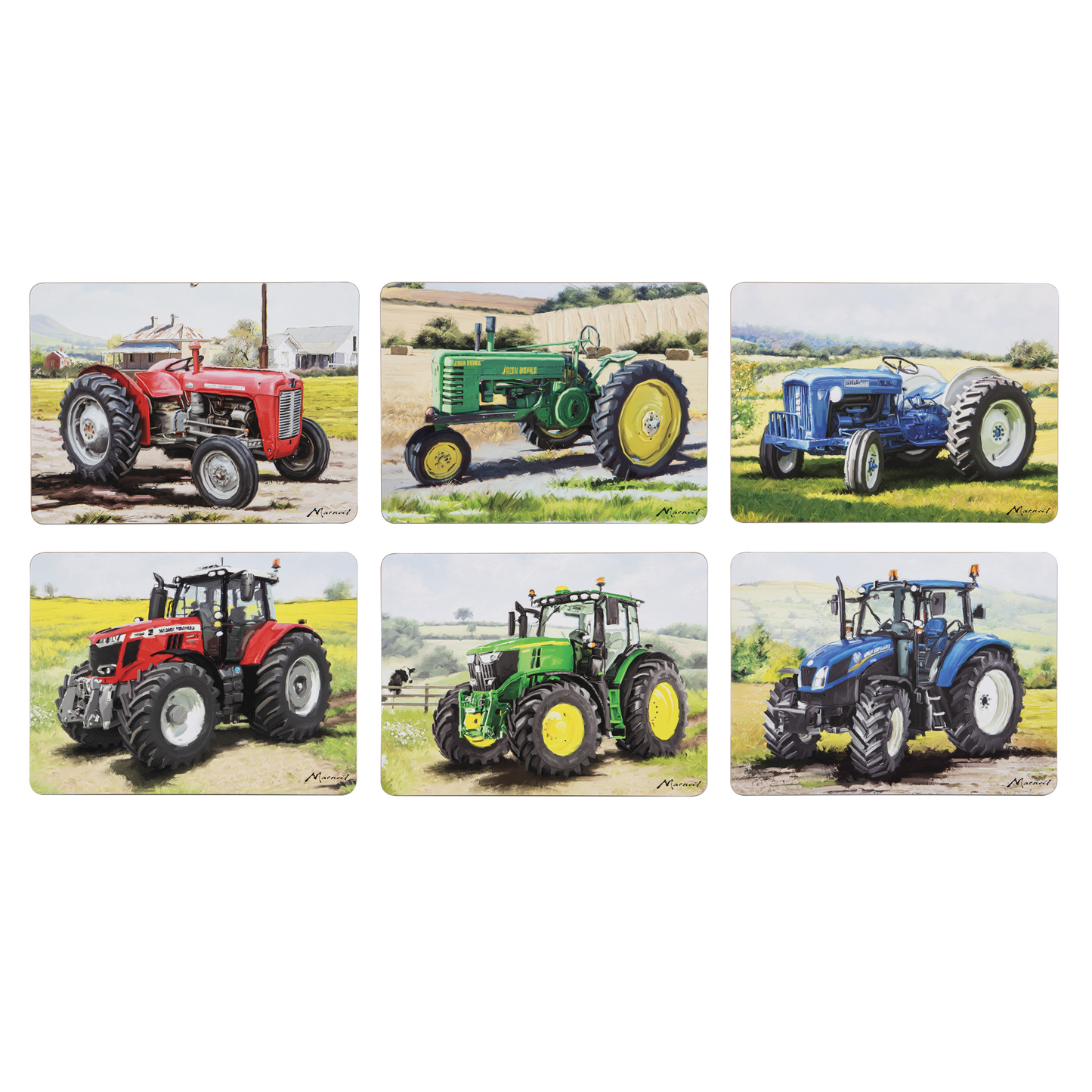 Tractors Then & Now Assorted 6pk Placemat