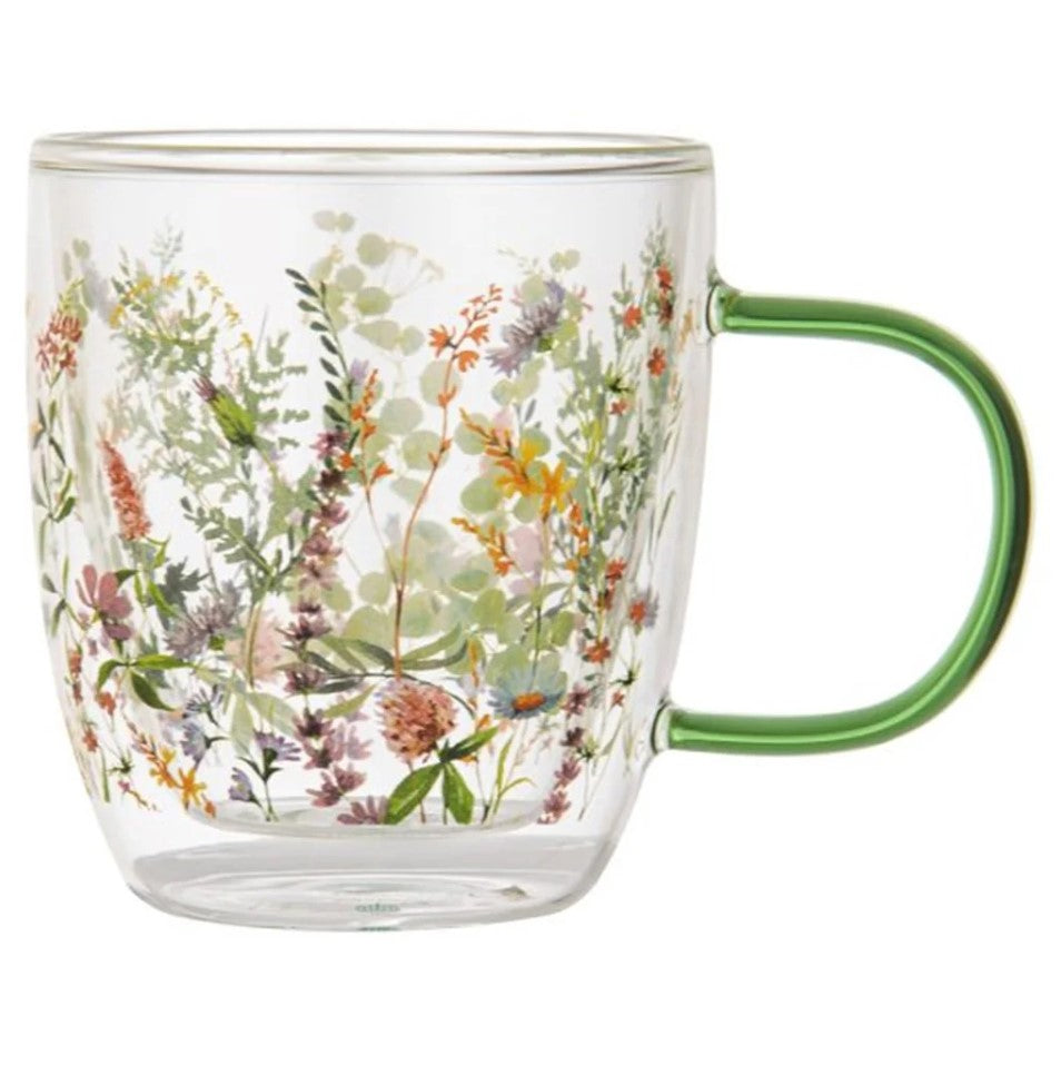 Wildflowers Forest Double Walled Glass Mug