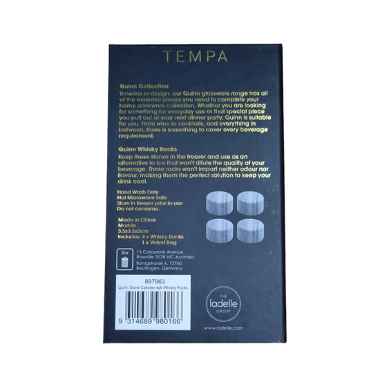 Quinn Stone Cylinder 4pk Whiskey Rocks