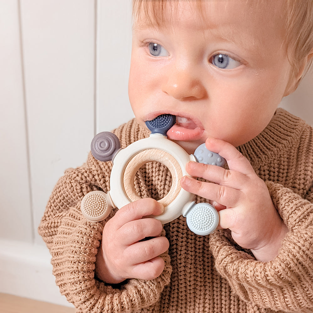 Multi-surface Teething Wheel - Steel Blue