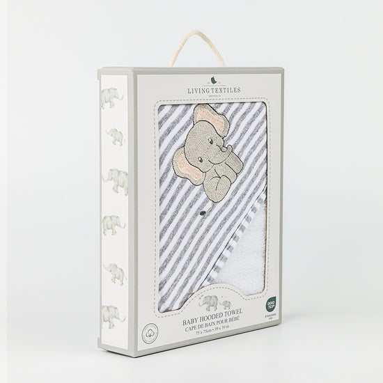 Hooded Towel - Watercolour Elephant